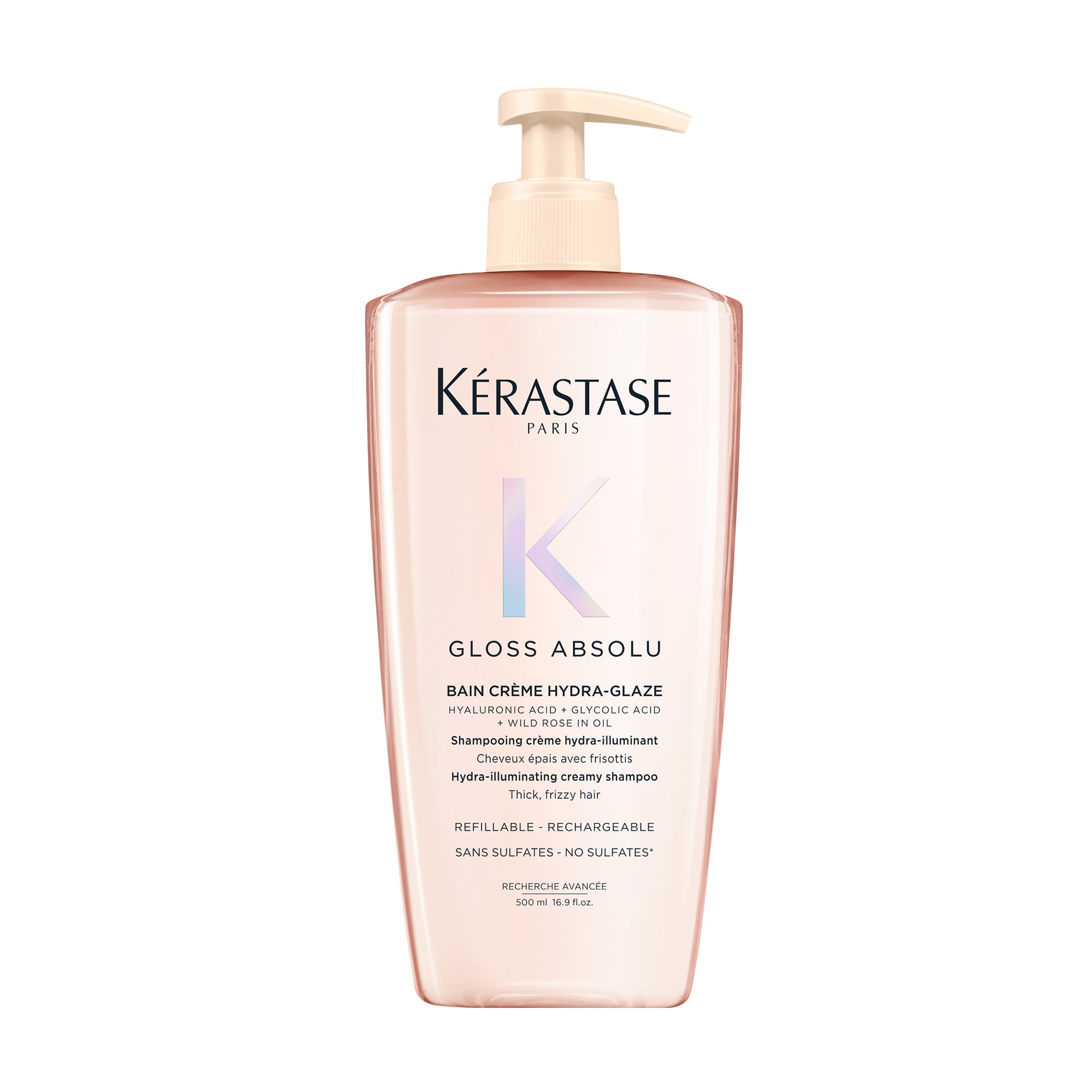 Зволожувальний кремовий шампунь-ванна Kerastase Gloss Absolu Bain Creme Hydra-Glaze для блиску товстого, неслухняного волосся, 500 мл